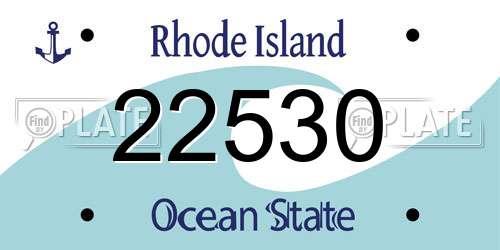 22530 Rhode Island License Plate