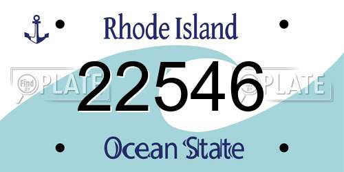 22546 Rhode Island License Plate