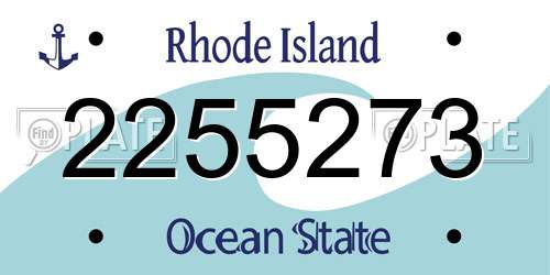 2255273 Rhode Island License Plate
