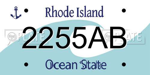 2255AB Rhode Island License Plate