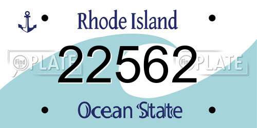 22562 Rhode Island License Plate