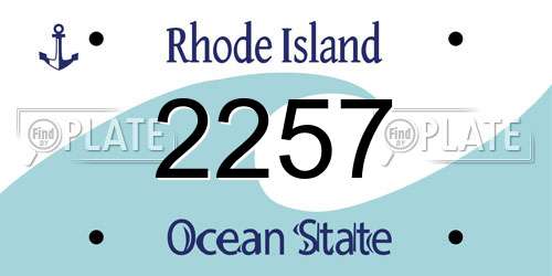 2257 Rhode Island License Plate