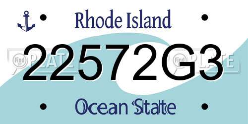22572G3 Rhode Island License Plate