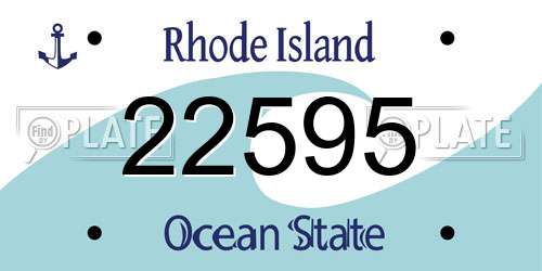 22595 Rhode Island License Plate