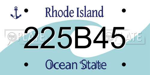 225B45 Rhode Island License Plate