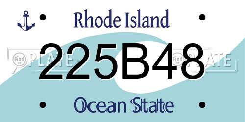 225B48 Rhode Island License Plate