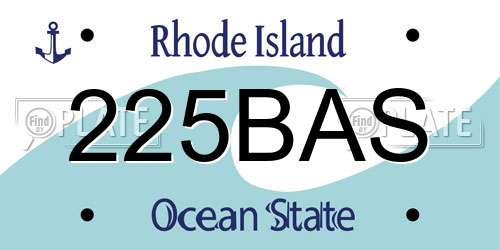 225BAS Rhode Island License Plate