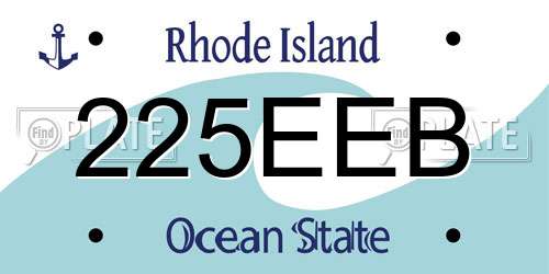 225EEB Rhode Island License Plate