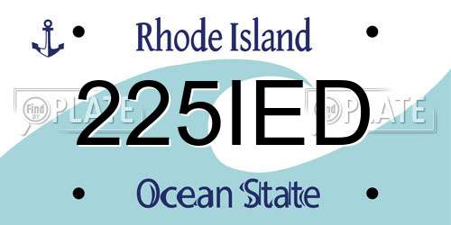225IED Rhode Island License Plate