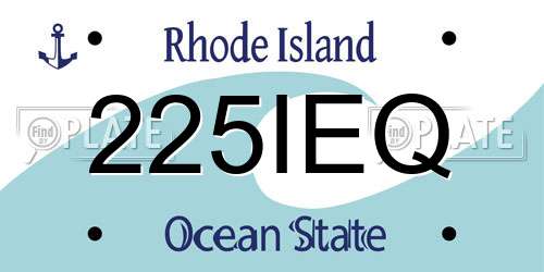 225IEQ Rhode Island License Plate
