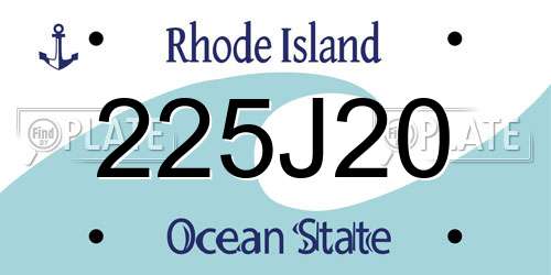 225J20 Rhode Island License Plate