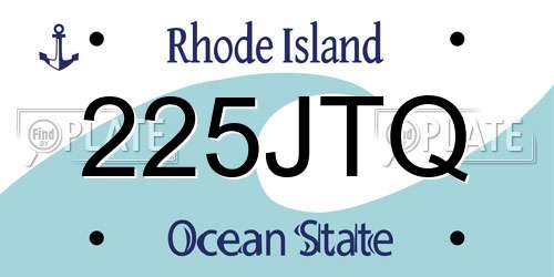 225JTQ Rhode Island License Plate