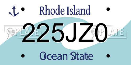 225JZ0 Rhode Island License Plate
