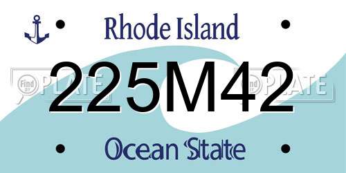 225M42 Rhode Island License Plate