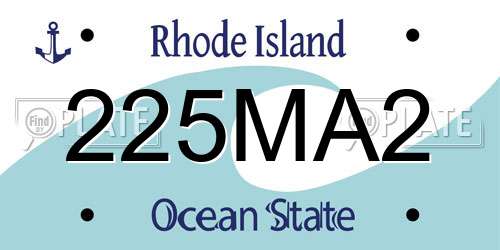 225MA2 Rhode Island License Plate