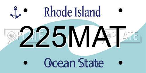 225MAT Rhode Island License Plate