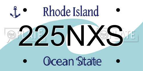 225NXS Rhode Island License Plate