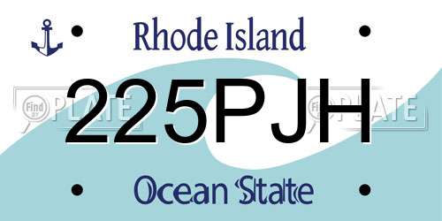 225PJH Rhode Island License Plate