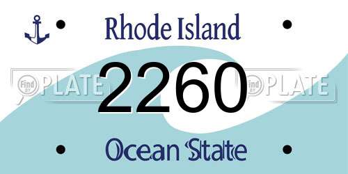 2260 Rhode Island License Plate