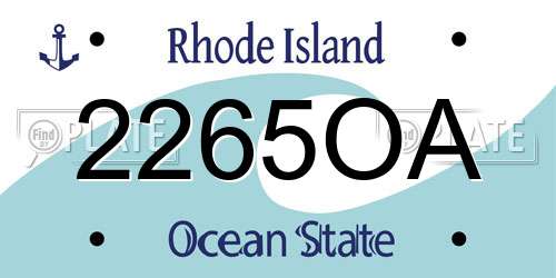 2265OA Rhode Island License Plate