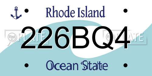 226BQ4 Rhode Island License Plate
