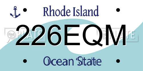226EQM Rhode Island License Plate