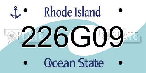 226G09 Rhode Island License Plate