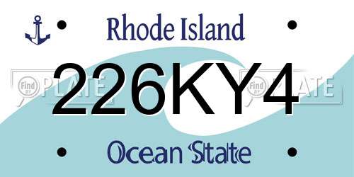 226KY4 Rhode Island License Plate