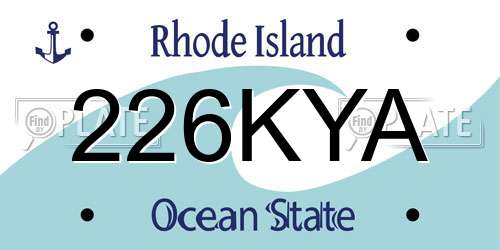 226KYA Rhode Island License Plate