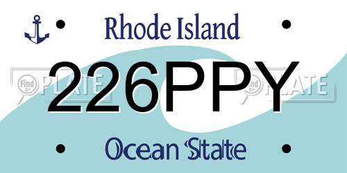 226PPY Rhode Island License Plate