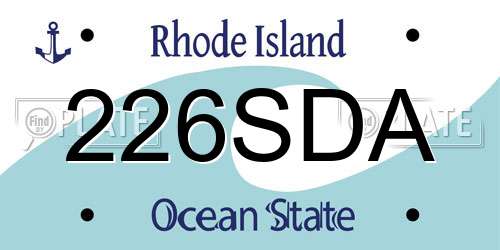 226SDA Rhode Island License Plate