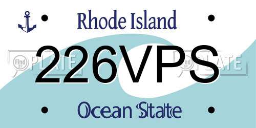 226VPS Rhode Island License Plate