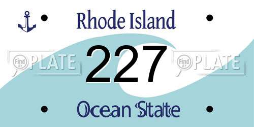 227 Rhode Island License Plate
