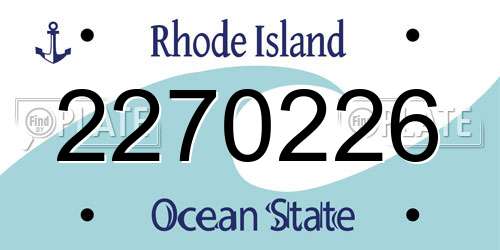2270226 Rhode Island License Plate