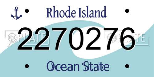 2270276 Rhode Island License Plate
