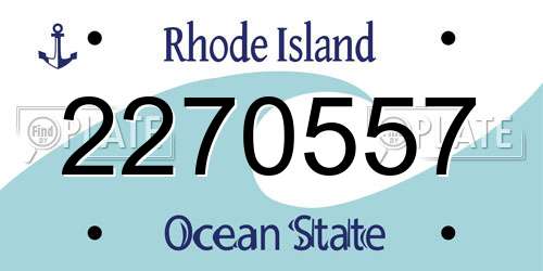 2270557 Rhode Island License Plate