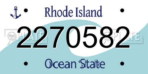 2270582 Rhode Island License Plate