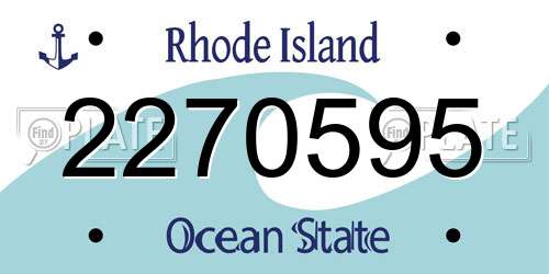 2270595 Rhode Island License Plate