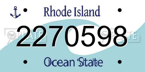 2270598 Rhode Island License Plate