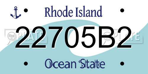 22705B2 Rhode Island License Plate