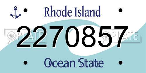 2270857 Rhode Island License Plate