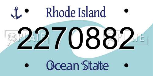 2270882 Rhode Island License Plate