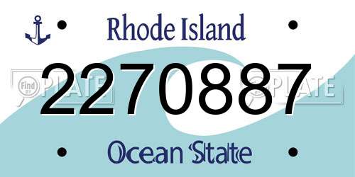 2270887 Rhode Island License Plate