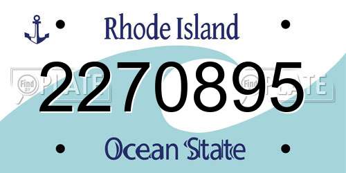 2270895 Rhode Island License Plate