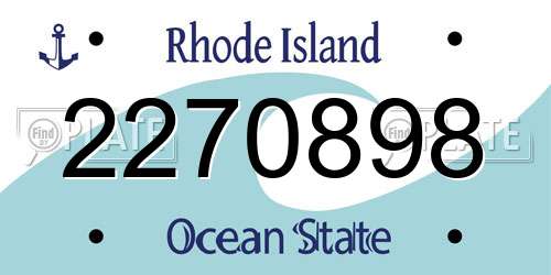 2270898 Rhode Island License Plate