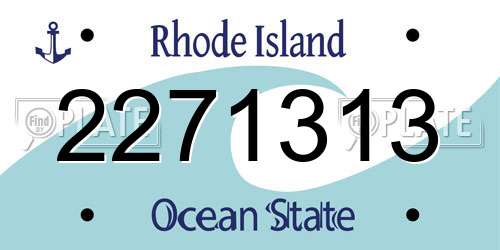 2271313 Rhode Island License Plate