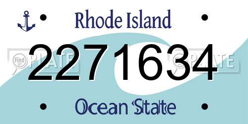 2271634 Rhode Island License Plate