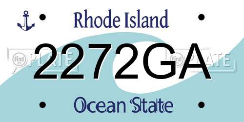 2272GA Rhode Island License Plate