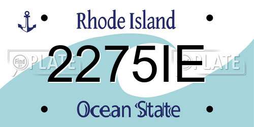 2275IE Rhode Island License Plate