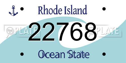22768 Rhode Island License Plate
